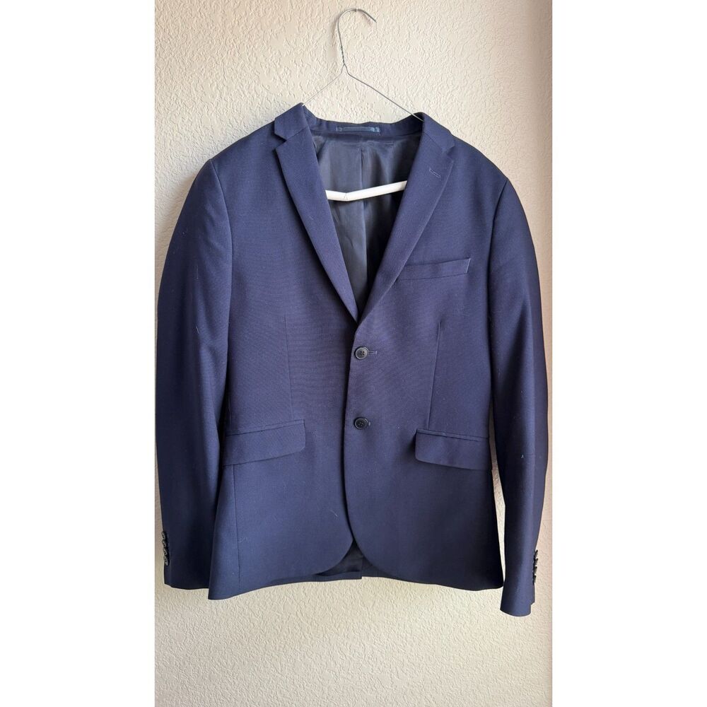 H&M Men's Navy Blue Slim Fit Two Button Blazer 36R